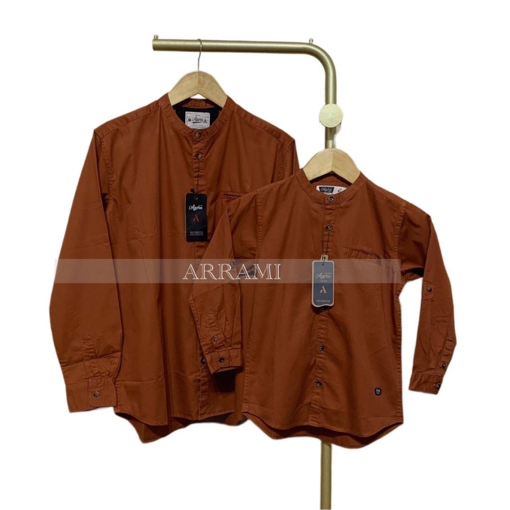 Agera VR ~ TERRACOTA Kemeja Koko Kemko Couple Lebaran Ayah Anak Terbaru Katun Twill Premium Original