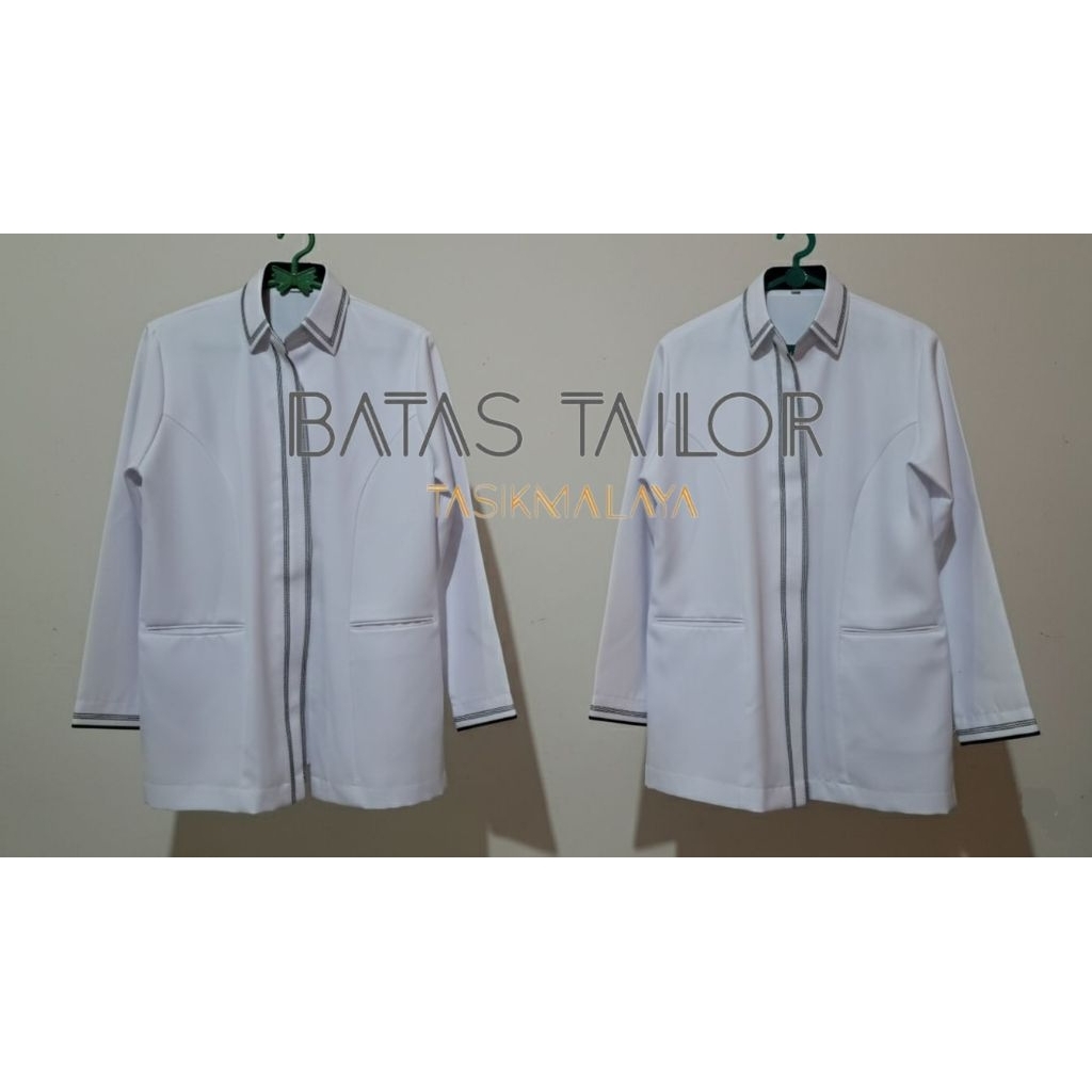 SERAGAM BAJU DINAS PUTIH WANITA TANGAN PANJANG MAHKAMAH AGUNG RI - SERAGAM PUTIH BIRU MAHKAMAH AGUNG