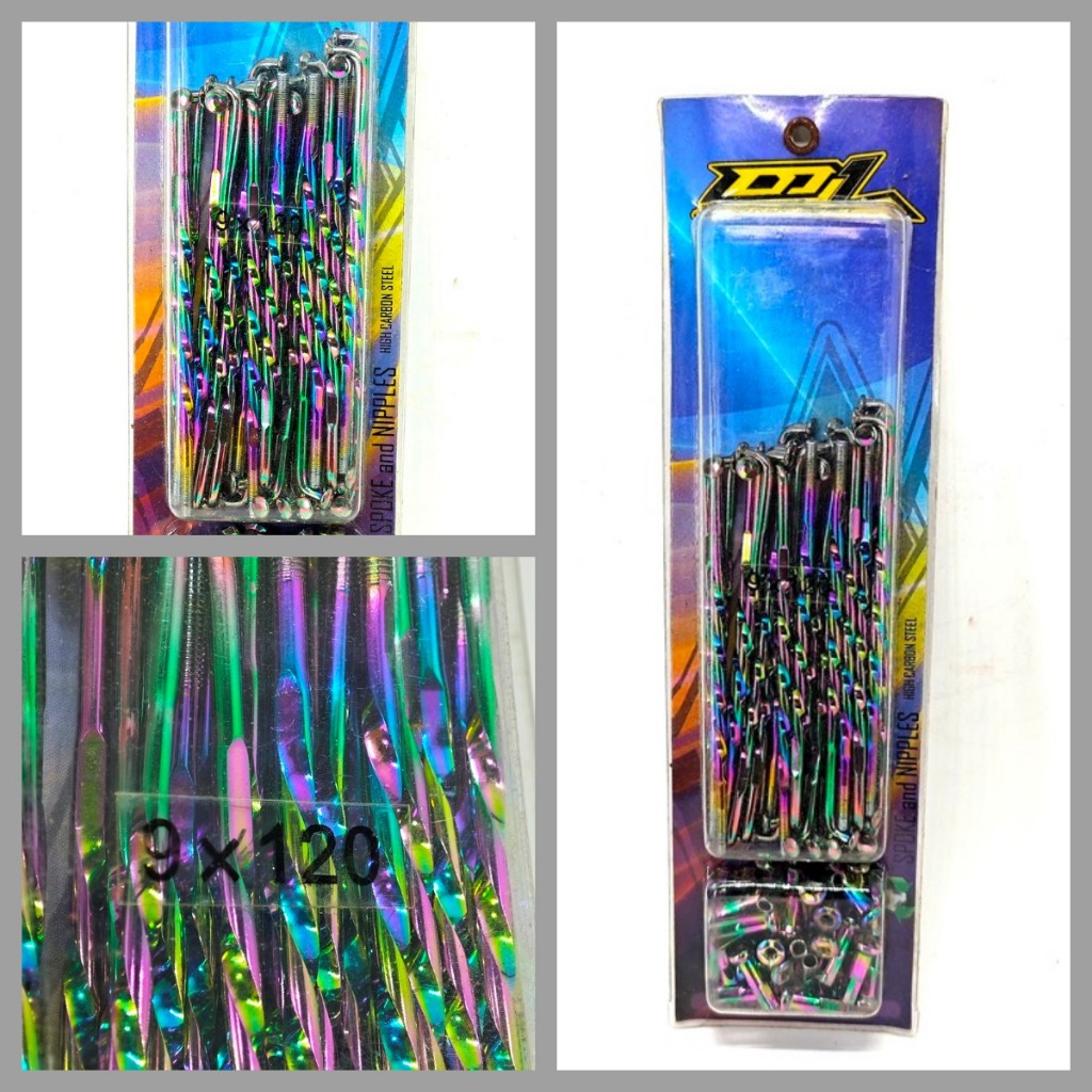 155ABCD RUJI 9X120 RAINBOW PELANGI WARNA WARNI JARI JARI MOTOR Supra Jupiter MX Vega FitNew Revo Kar