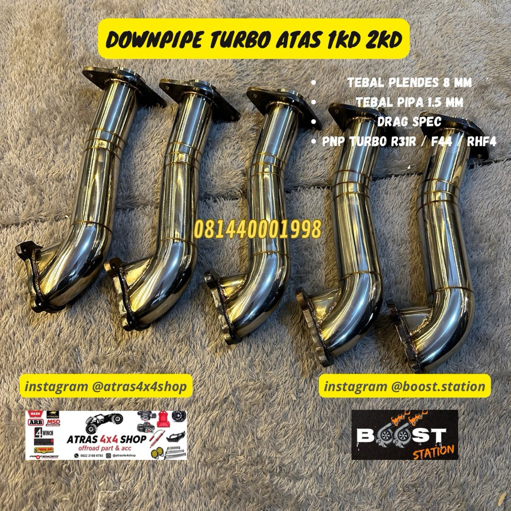 downpipe turbo atas 2KD 1KD fortuner non vnt / VNT 2GD 1GD VRZ turbo R31 F44 pro46 Ihi RHF