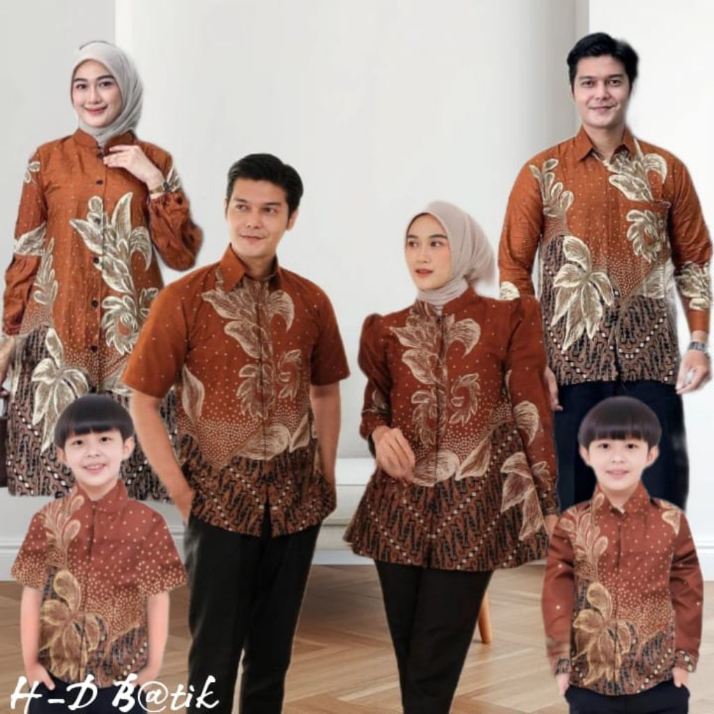 Couple Sarimbit Seragam batik Motif Anggrek Coklat