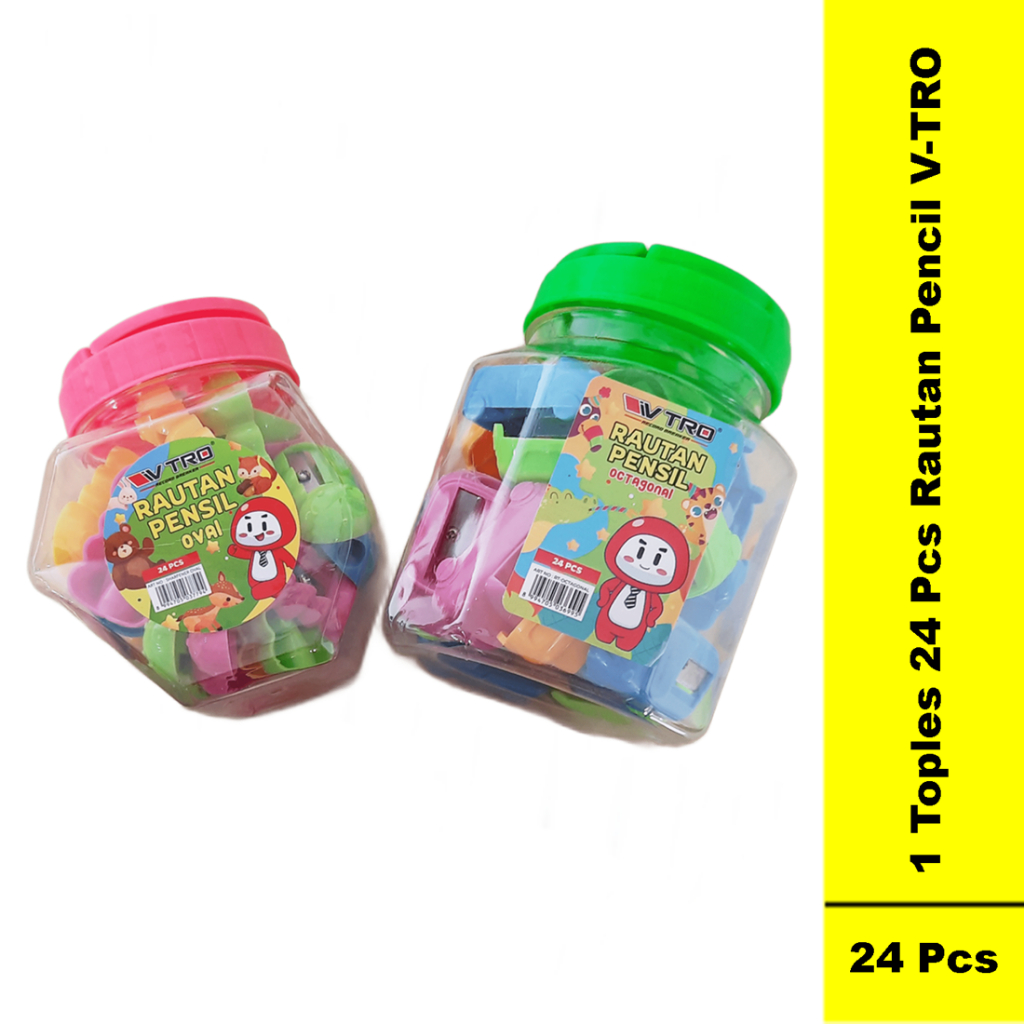 1 Toples Rautan Pensil VITRO Isi 24 Pcs / Serutan Pensil