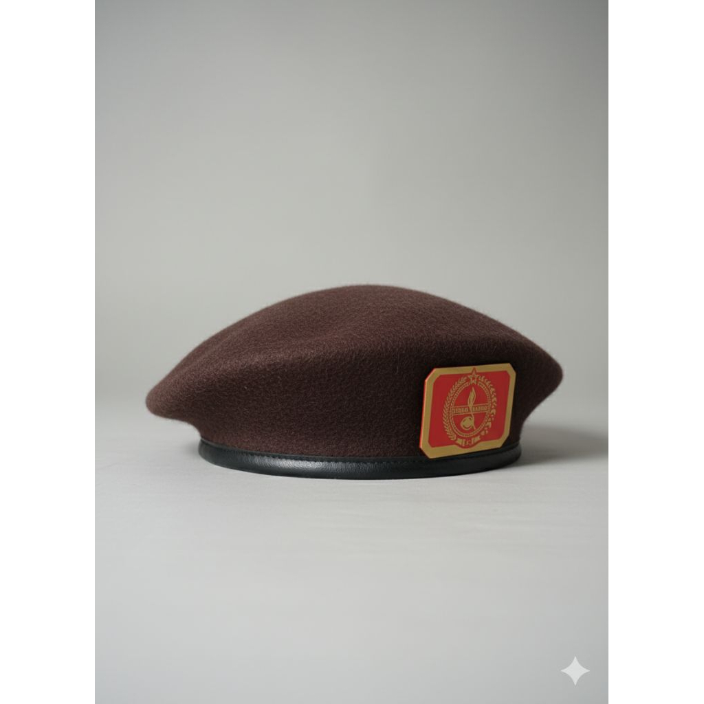 Topi BARET PRAMUKA PUTRA free EMBLEM