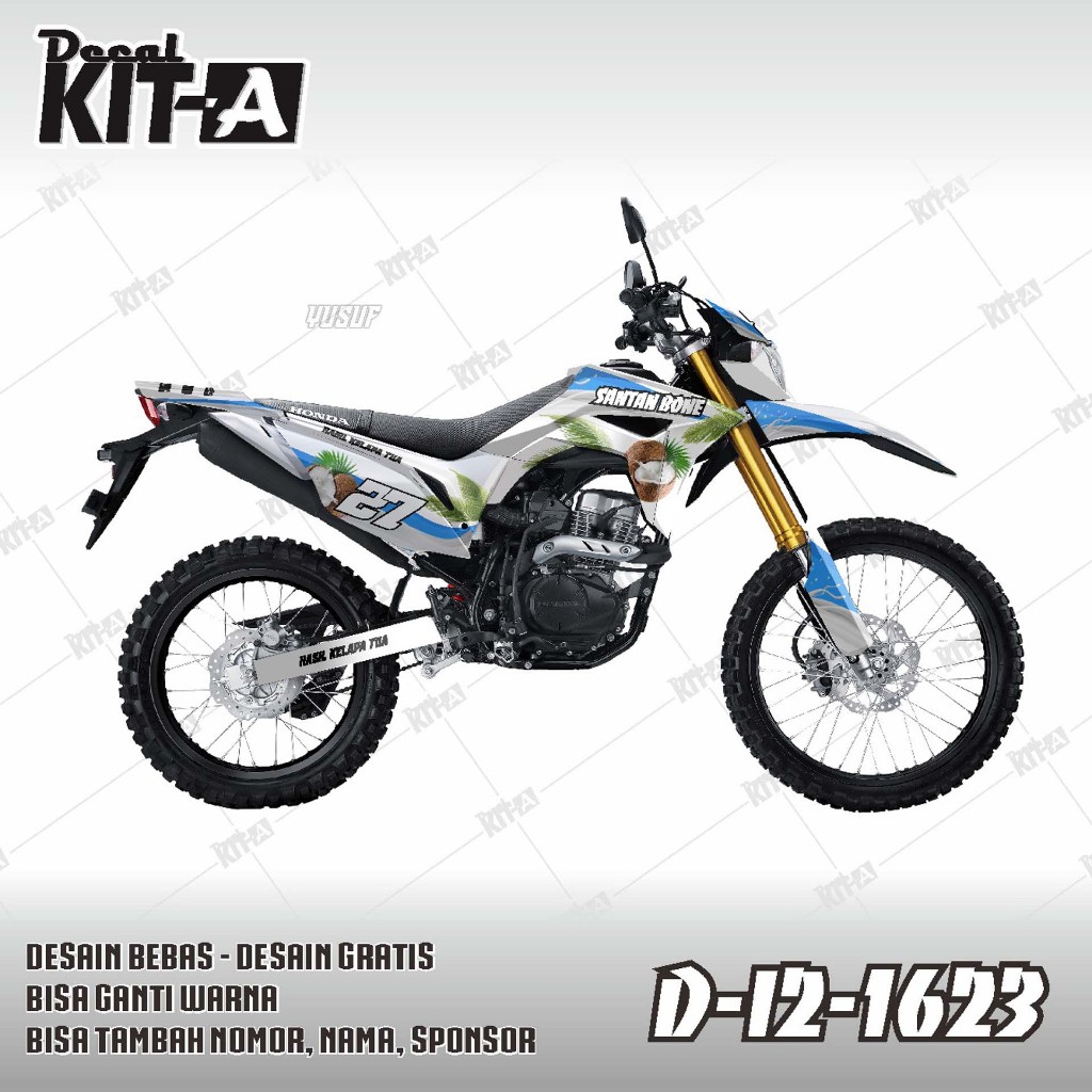 DECAL CRF 150 L 2025 STICKER DECAL CRF150 PUTIH BIRU PINK TENGKORAK I2-1229 I2-1623