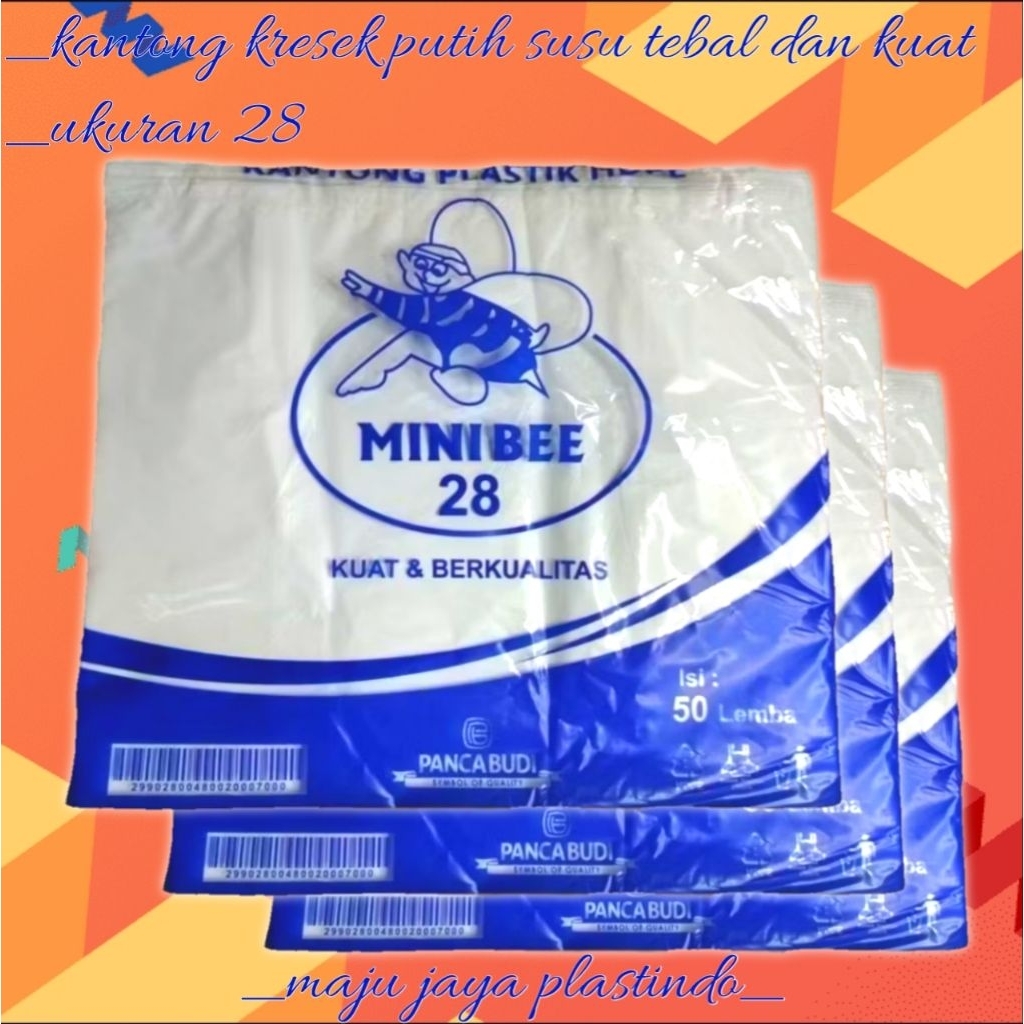KANTONG PLASTIK HDPE PUTIH SUSU UKURAN 28 - MINIBEE
