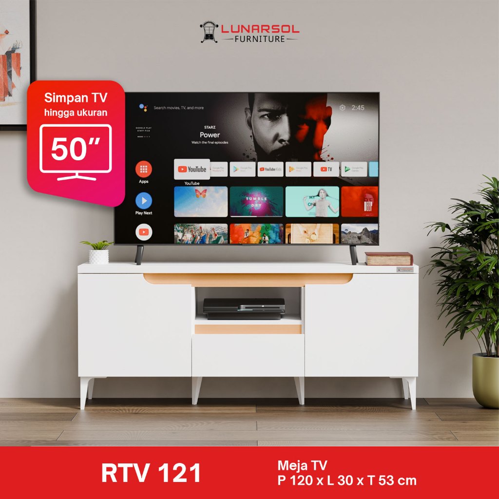 Lunarsol RTV 121 Rak TV Meja TV Ruang Tamu Buffet | up to TV 43 Inch
