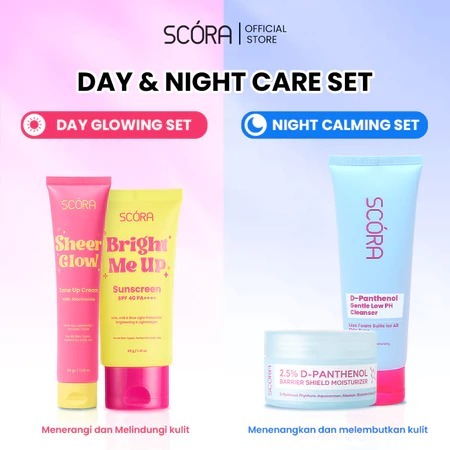 Day & Night Care Set: SCORA Sunscreen 40 Gr + Glow Tone Up Cream 30 mL + 2,5% D-PANTHENOL
