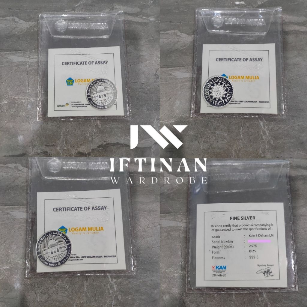 Ready LM 1 Dirham ANTAM, Perak 999,5%, Certified