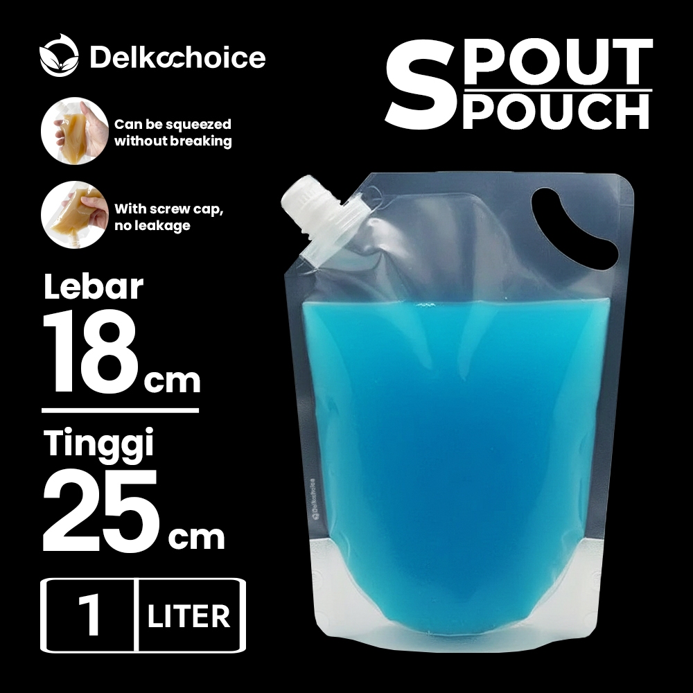 Standing Pouch Spout Food Grade Kemasan Minuman 100ml 200ml 500ml 1000ml Delkochoice