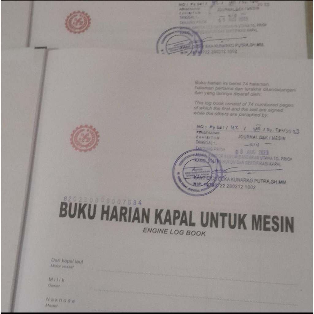 buku jurnal dek dan mesin / log book deck engine