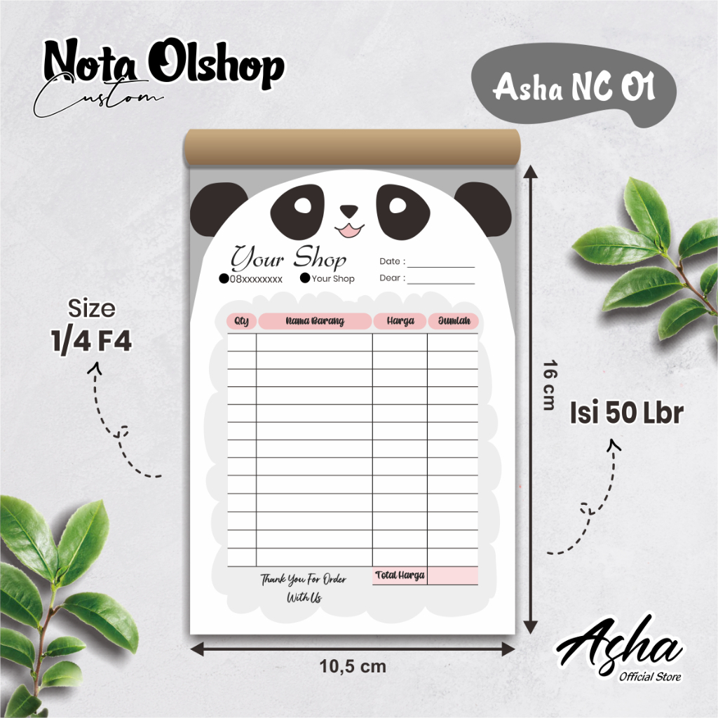 NOTA OLSHOP CUSTOM 1 PLY FULL COLOR MURAH - NOTA OLSHOP 1PLY 2PLY 3PLY