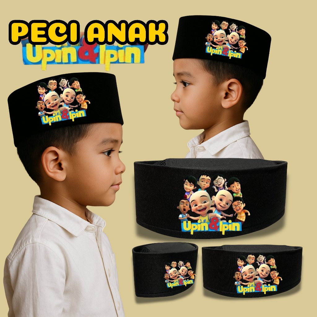 Kopyah Anak Upin-Ipin - Peci Anak Upin Ipin - Songkok Upin Ipin