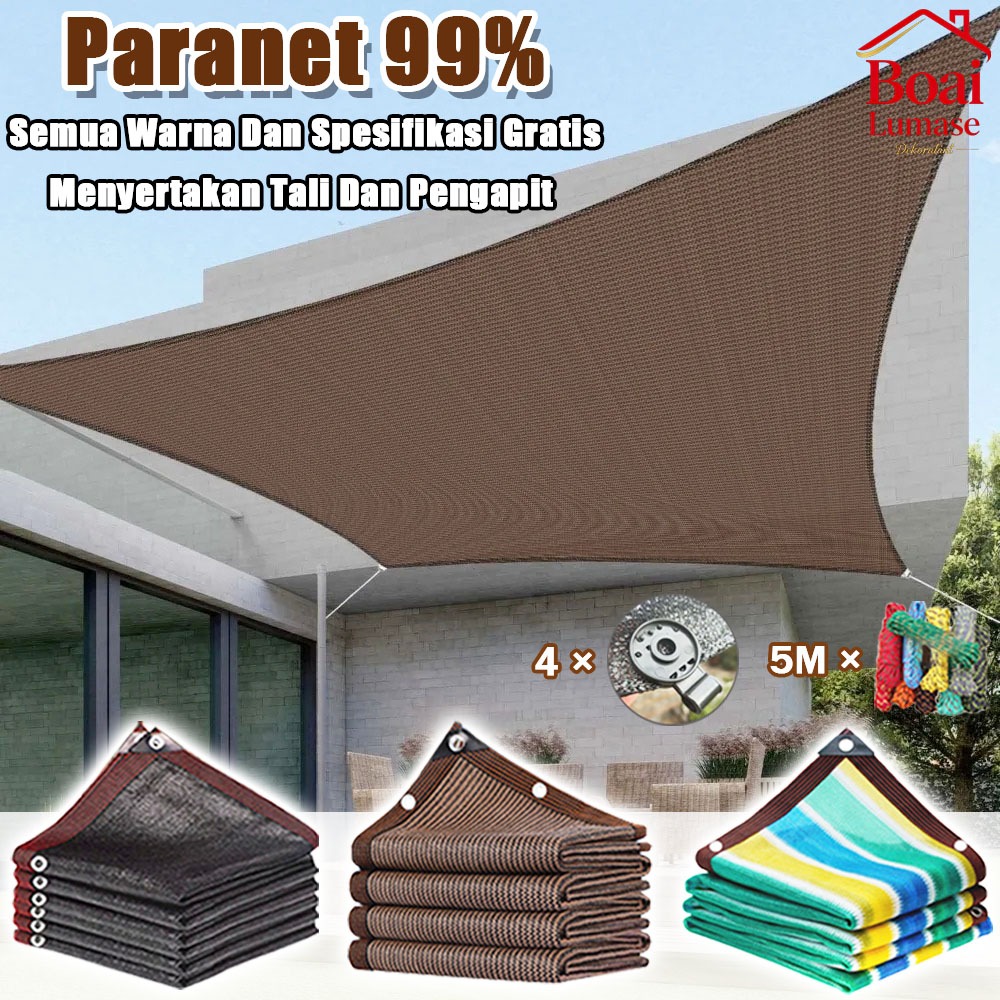 Paranet 99% Anti-UV Jaring Lebar 2/3/4/5/6 Meter Jaring Rumah Kaca Jaring Tabir Kain tahan air trans