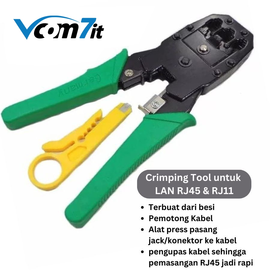 Modular Crimping Tool 3 Lubang RJ11 RJ45 Tang Krimping LAN Cat5e Cat6
