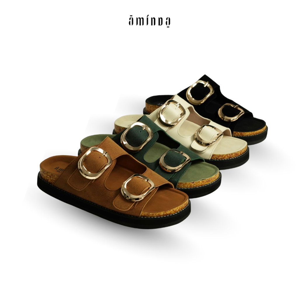Aminda Sarah Series - Sendal Wanita Suede Ringan Daily Timeless Mewah