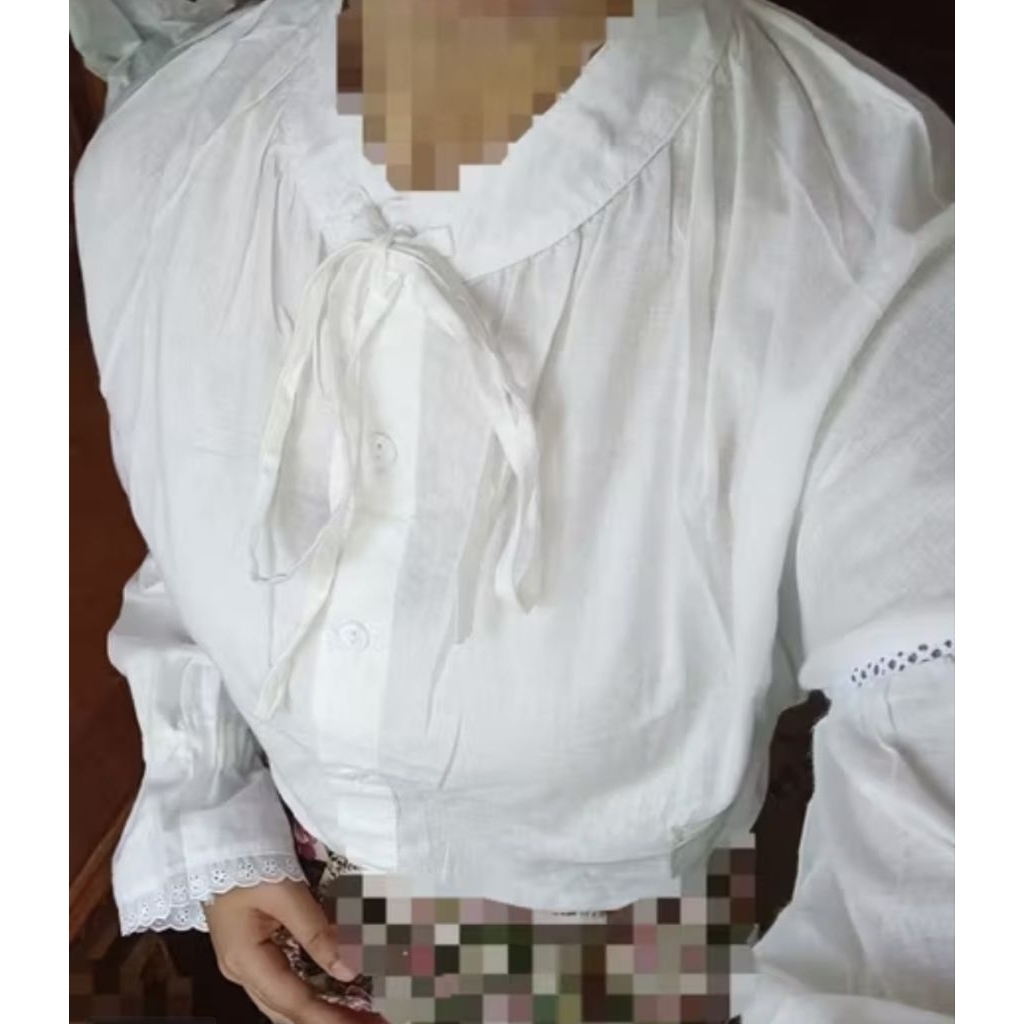 kemeja putih blouse wanita korea