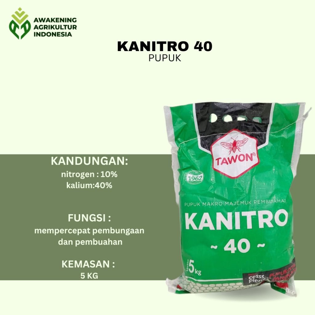 Pupuk Kanitro Tawon 5KG Kalium Nitrogen Generatif || Pupuk Majemuk Kanitro Kalium 40% Nitrogen 10%