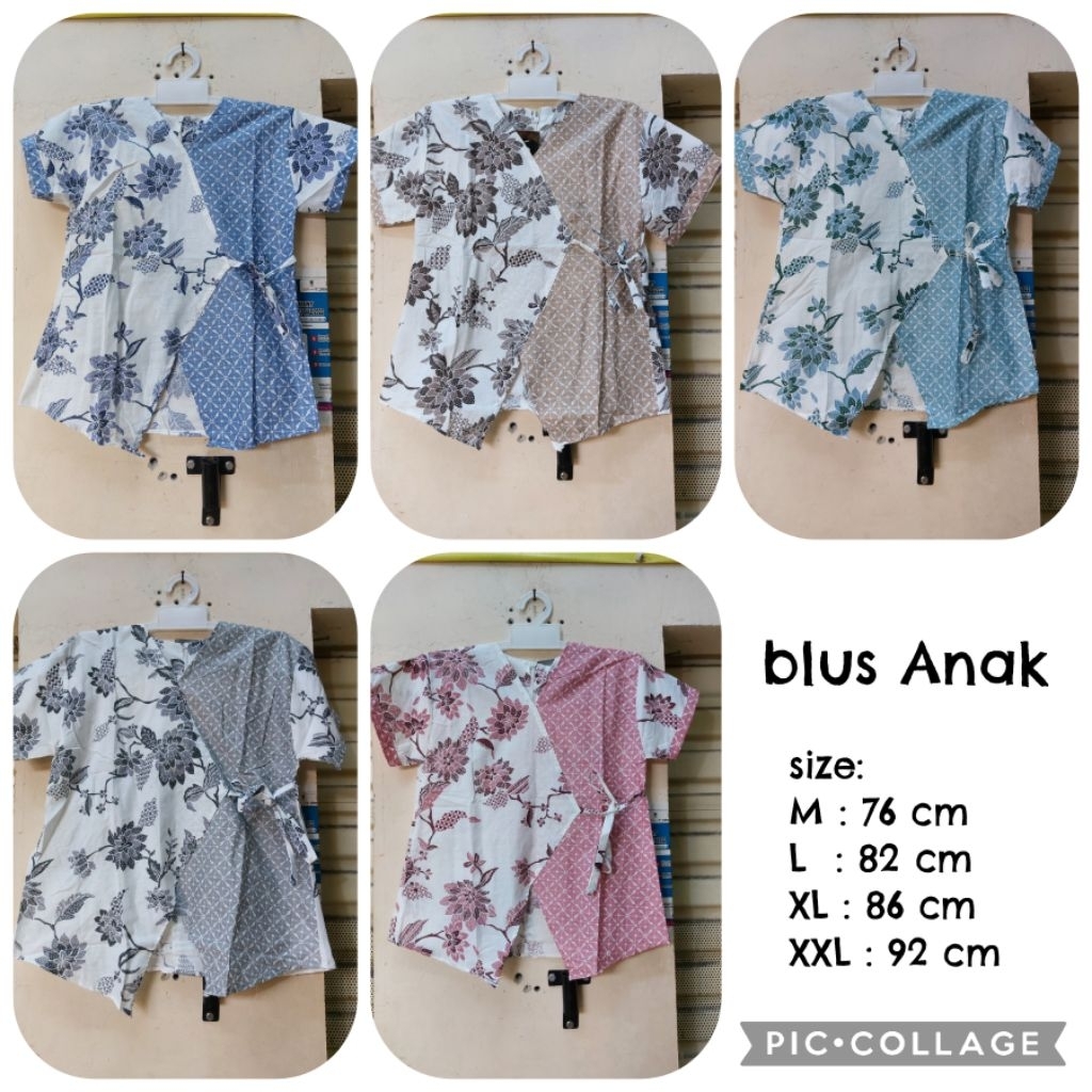 Blouse Batik Sekolah Anak SD / SMP / SMA /Remaja lengan pendek