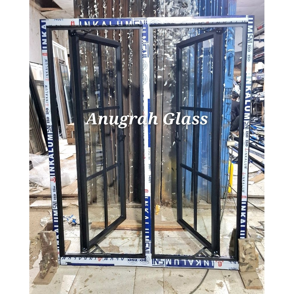 jendela 2 daun ornamen aluminium L80 x T150