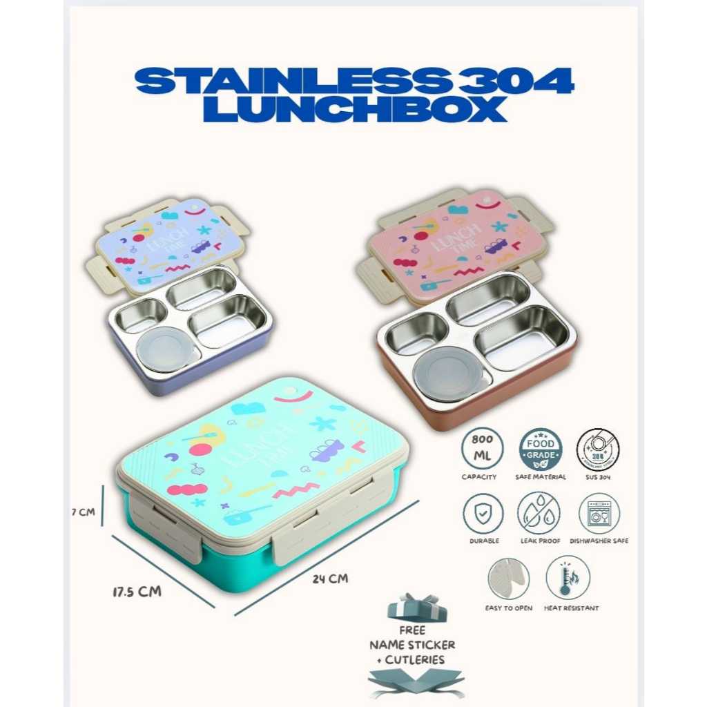 Kotak Bekal Anak Stainless Sus 304 Anti Tumpah