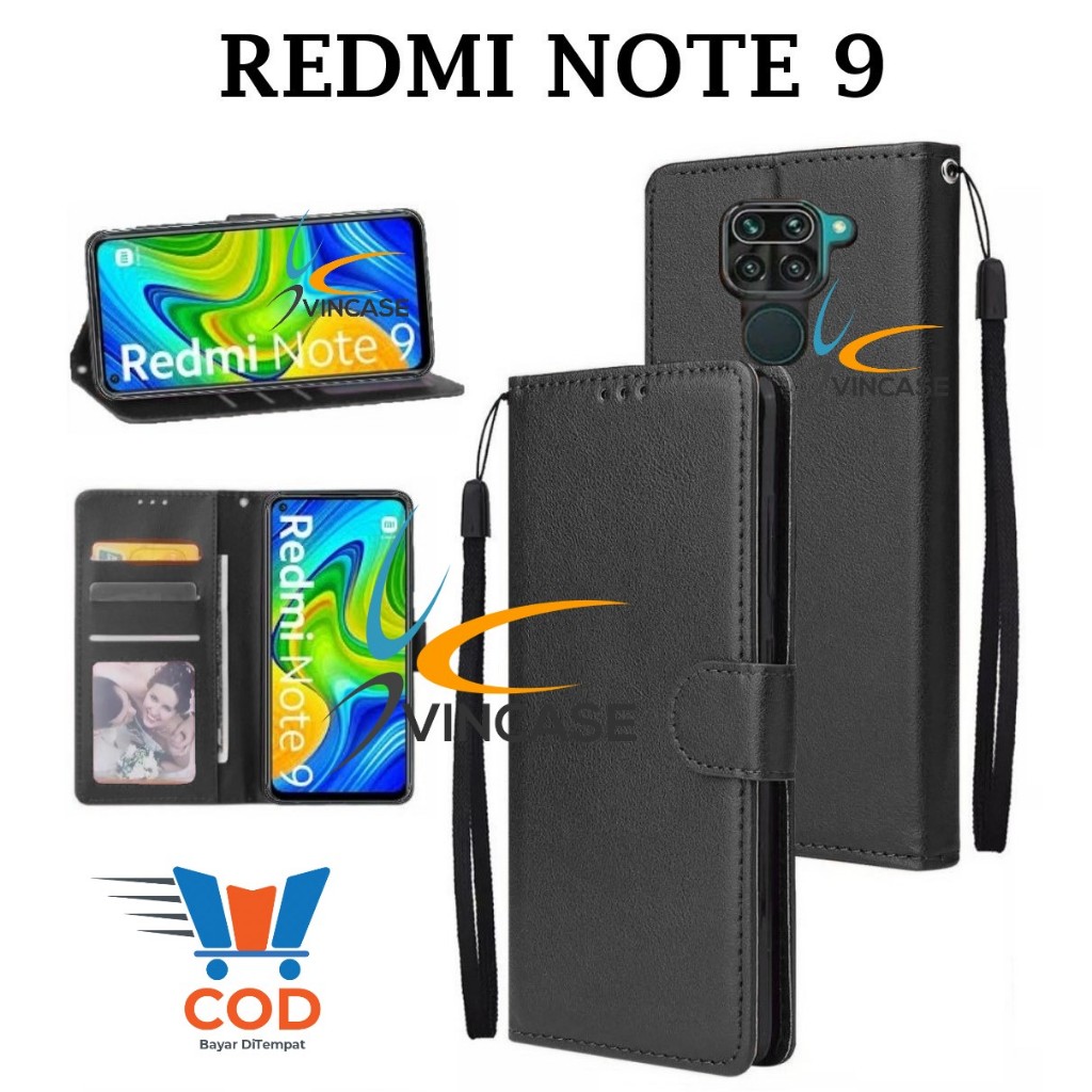 XIAOMI REDMI NOTE 9 FLIP LEATHER CASE PREMIUM - FLIP WALLET CASE KULIT UNTUK XIAOMI REDMI NOTE 9 - C