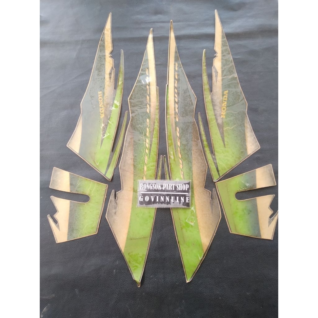 striping stiker sticker lis honda tiger 2000 2001 hijau ijo ori nos stok lama