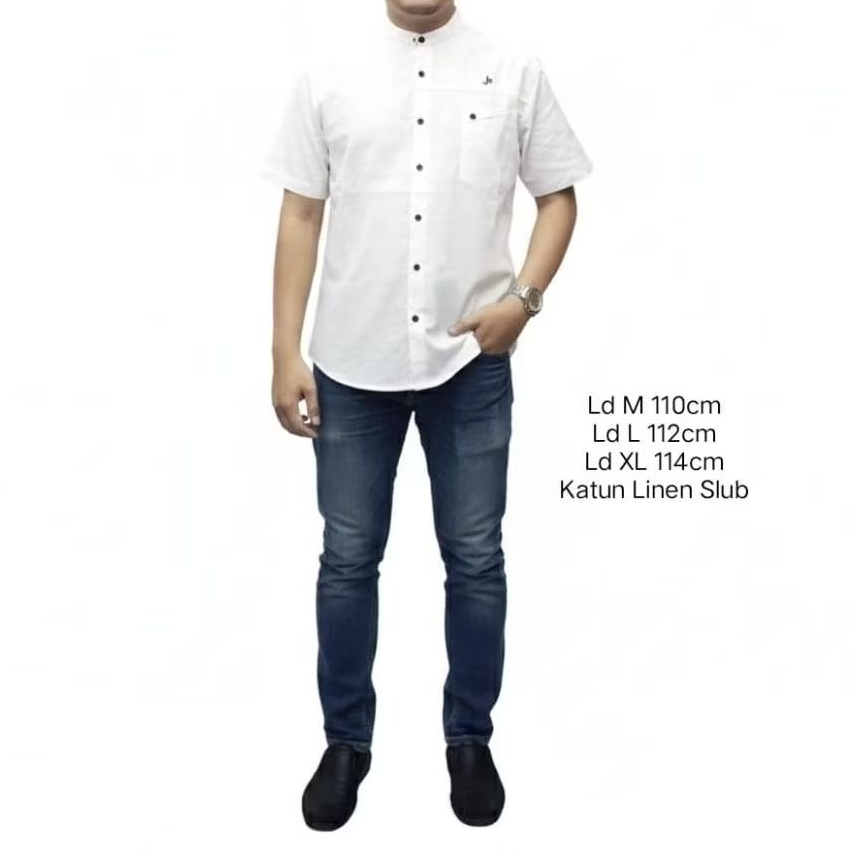 Baju Koko Muslim/Kemeja Koko/Baju Koko Bahan Linen Premium/Koko Casual