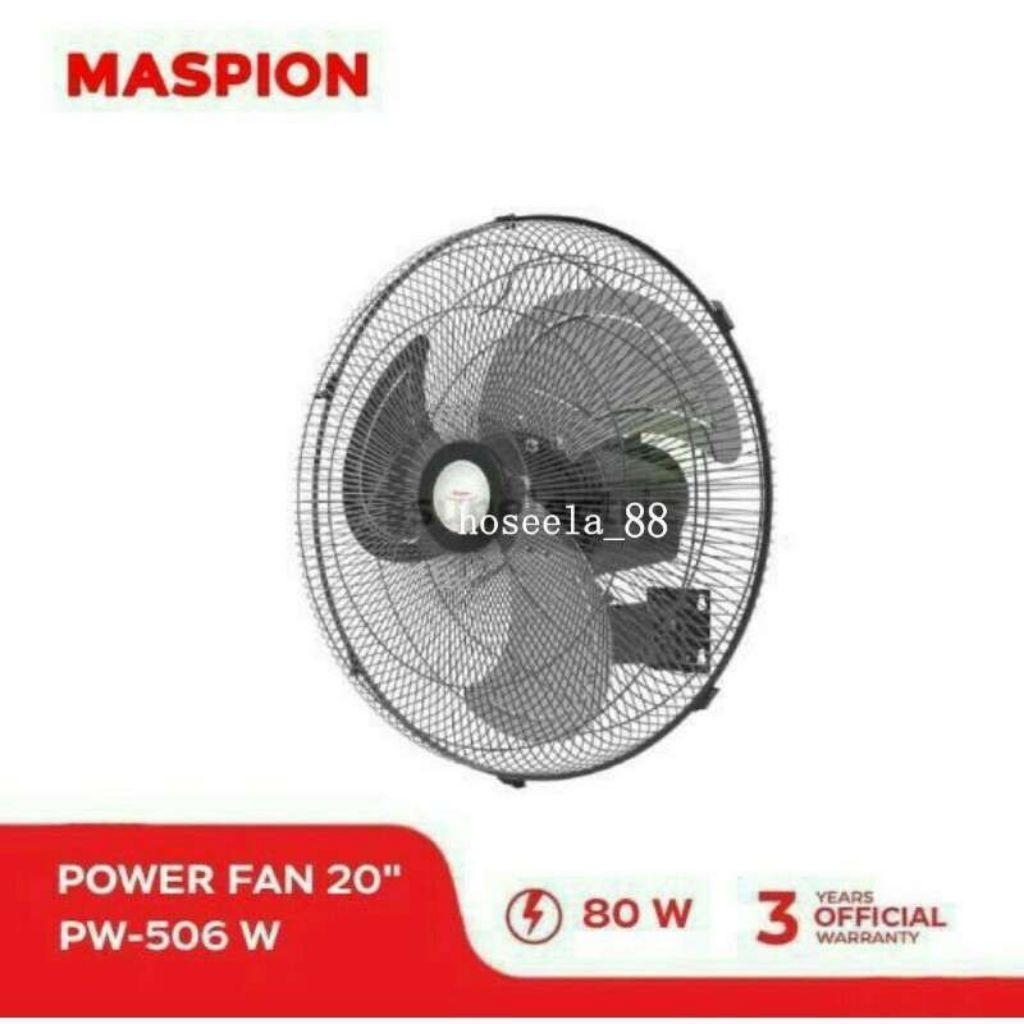 KIPAS ANGIN DINDING BESI MASPION PW506 PW 506 506W PW506W W INDUSTRI WALL FAN 20 INCH 20" 50 CM 50CM