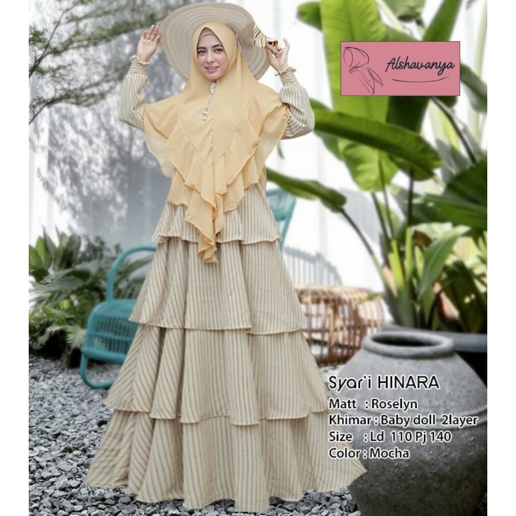 Hinara Syar'i by Alshavanya Gamis Syar'i Set Jilbab Gamis Syar'i Mewah Gamis Syar'i Premium Gamis Pe
