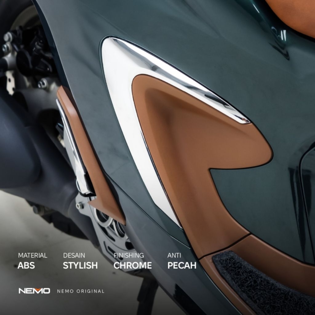 Cover footstep honda stylo 160 chrome cover list body samping stylo 160 original nemo bahan premium 
