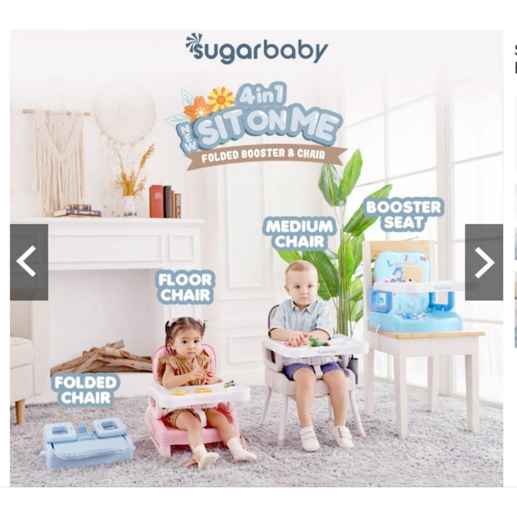 Sugarbaby 4in1 SitOnMe Folded Booster & Chair / kursi Makan Anak / Sugar Baby si on me chair
