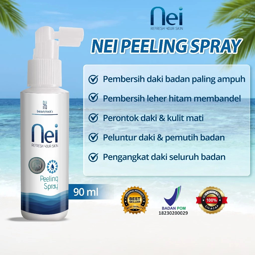 NEI Peeling Spray Penghilang Daki Pembersih Leher Hitam Ketiak Angkat Kulit Mati Seluruh Badan Origi