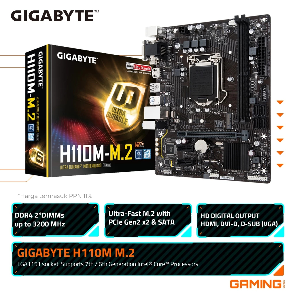 Gigabyte Motherboard H110M M.2