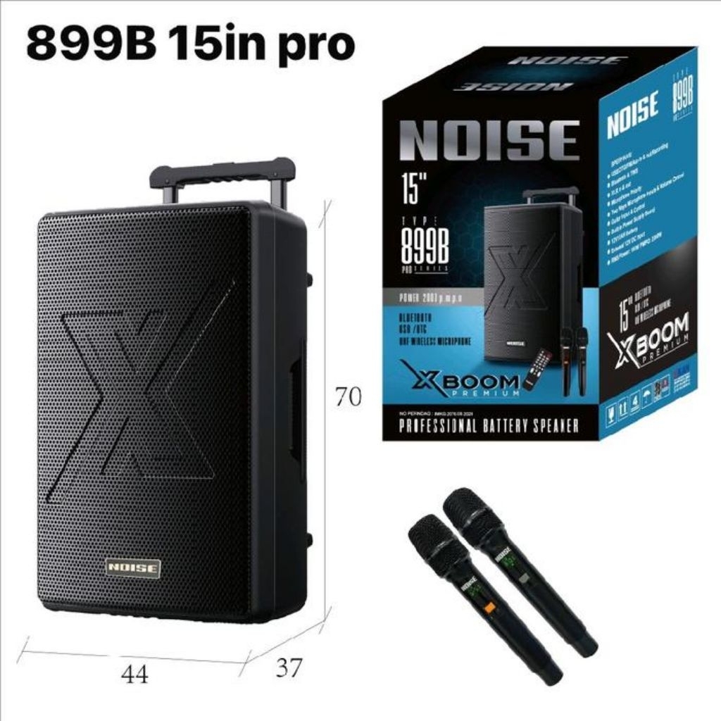 Speaker Portable Wireless Noise 899 B PRO X Boom Original 15 inch Bluetooth