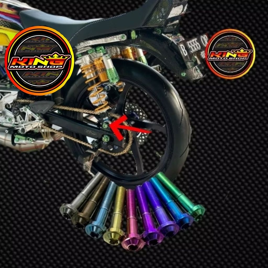 baut shockbreakr rx king titanium satu set 2 biji