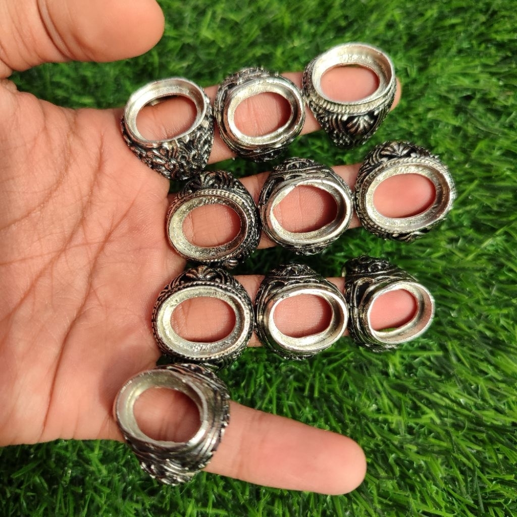 Ring Alpaka Hitam Tanam Ukuran Jumbo