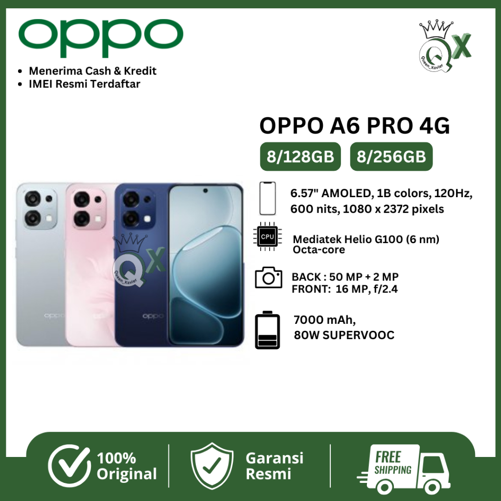 OPPO A6 PRO 4G RAM 8/128GB 8/256GB GARANSI RESMI 12 BULAN