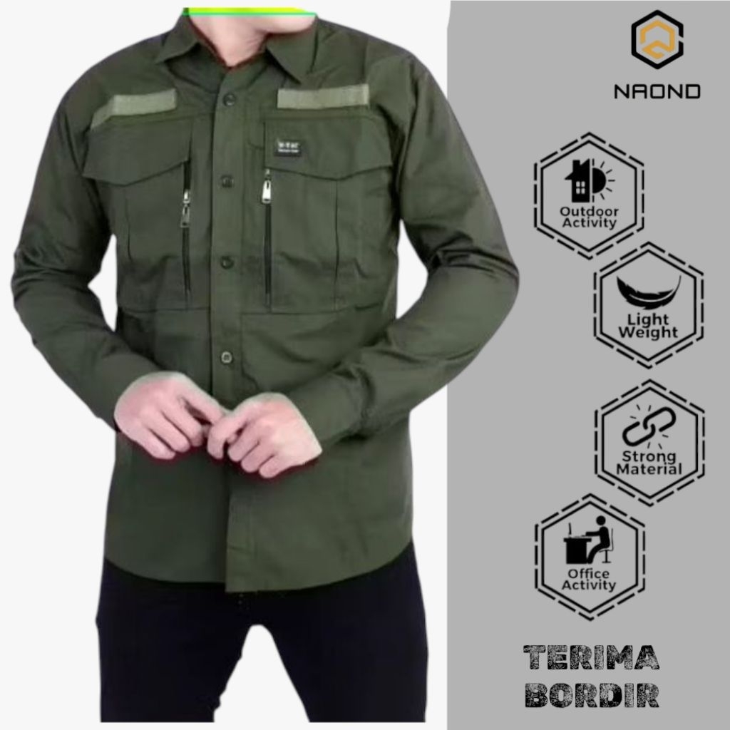 KEMEJA TACTICAL W-TAC WANITA TANGAN PANJANG / BAJU TACTICAL LAPANGAN PDL WANITA RIPSTOP