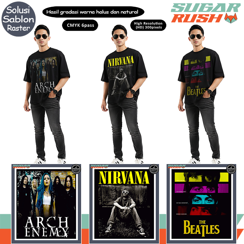 Sablon Raster PREMIUM band metal sablon setrika stiker sablon raster Arch enemy sablon raster autops