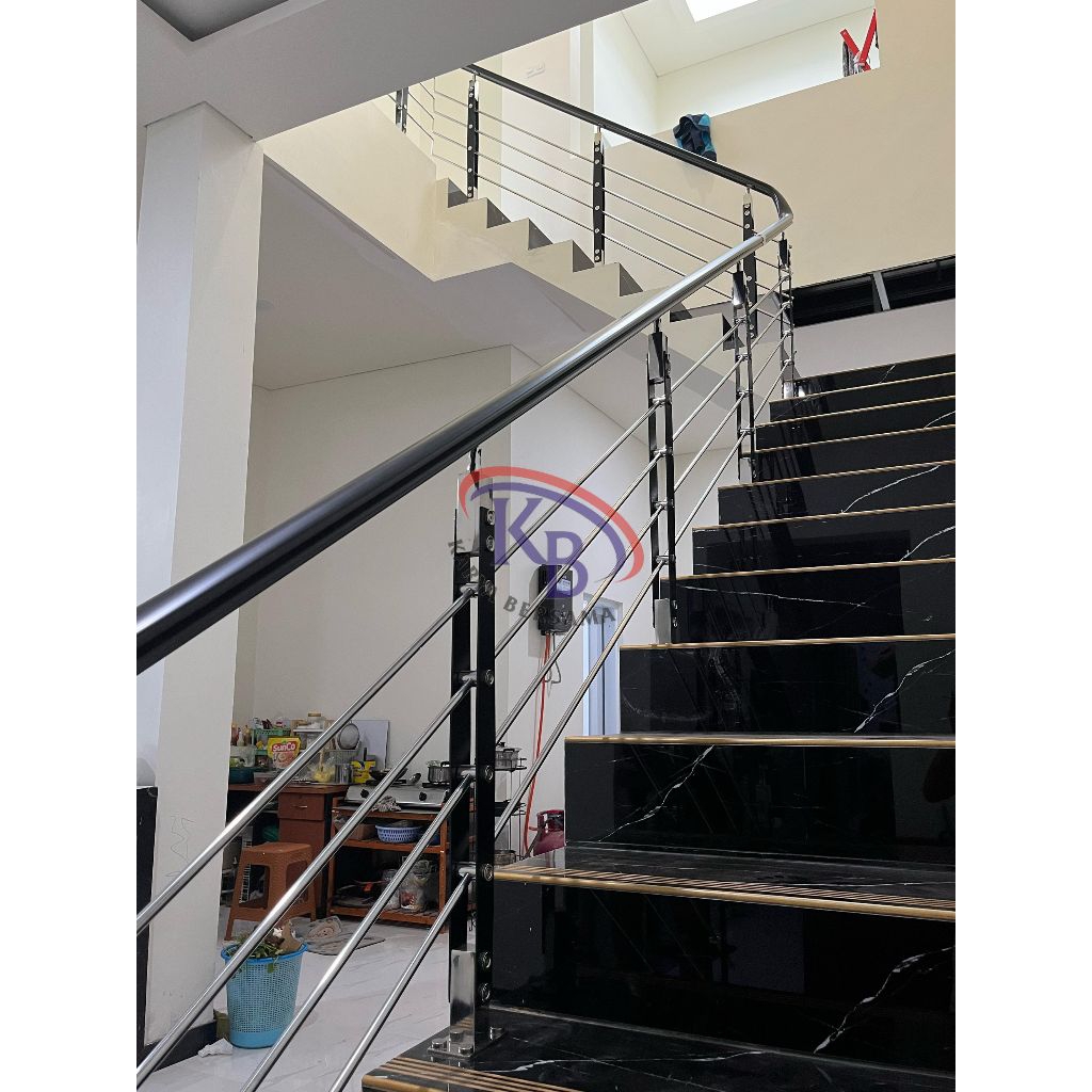Paket pasang railing tangga stainless jari-jari, Paket pasang railing tangga stainless, Railing tang