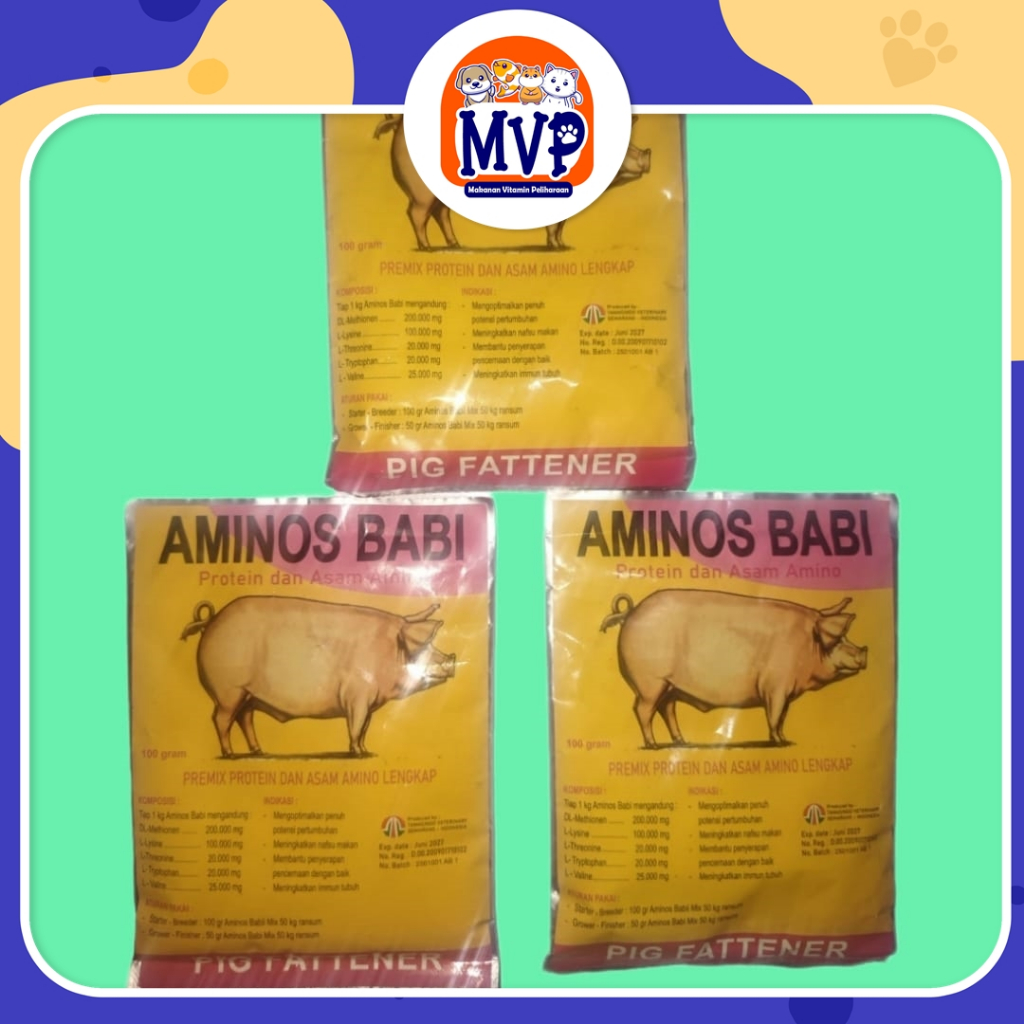 Aminos Babi 100Gram – Obat Pemacu Pertumbuhan Babi, Suplemen Vitamin Babi Cepat Gemuk Besar & Berat