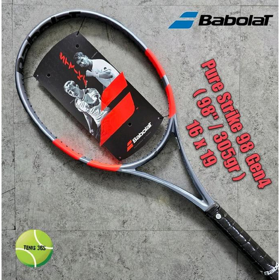 Raket Tenis Babolat Pure Strike 98 Gen 4 (98" / 305gr ) Grey / Fluo Strike
