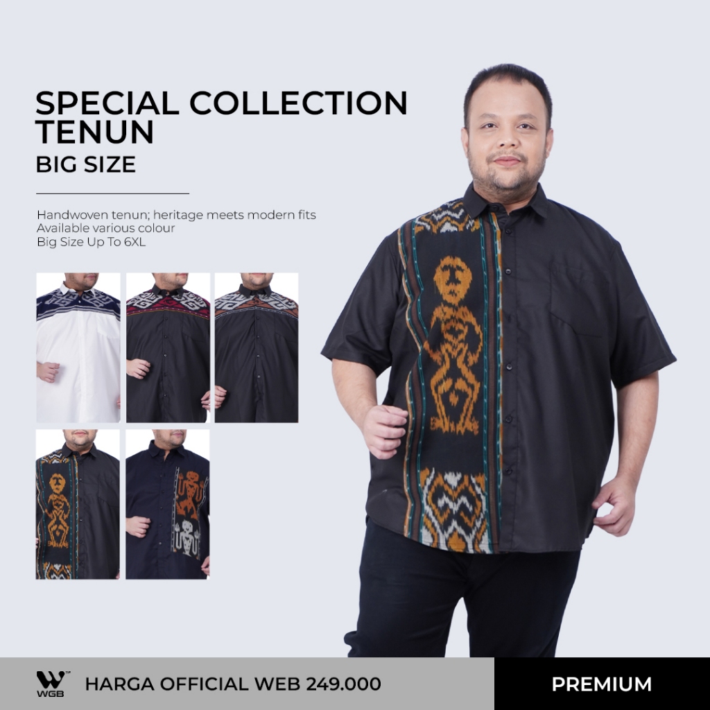 WGB Kemeja Tenun Kombinasi Pria Big Size Special Collection XL XXL