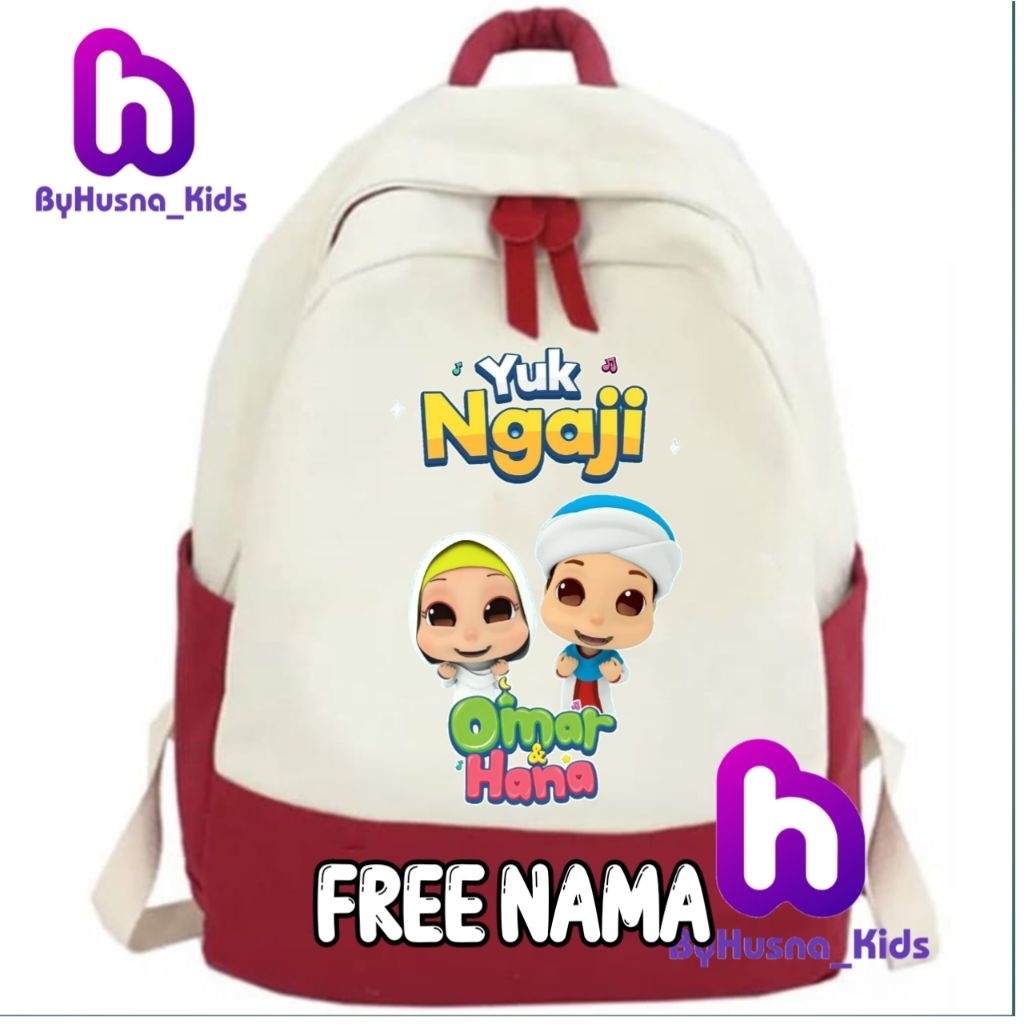 TAS RANSEL ANAK KARAKTER OMAR DAN HANA KARTUN ANAK TK/SD