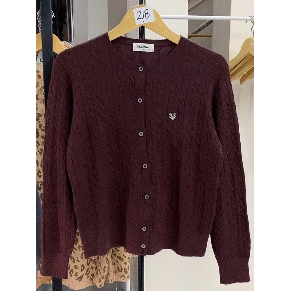 Preloved Keith Haring-Cardigan full kepang maroon