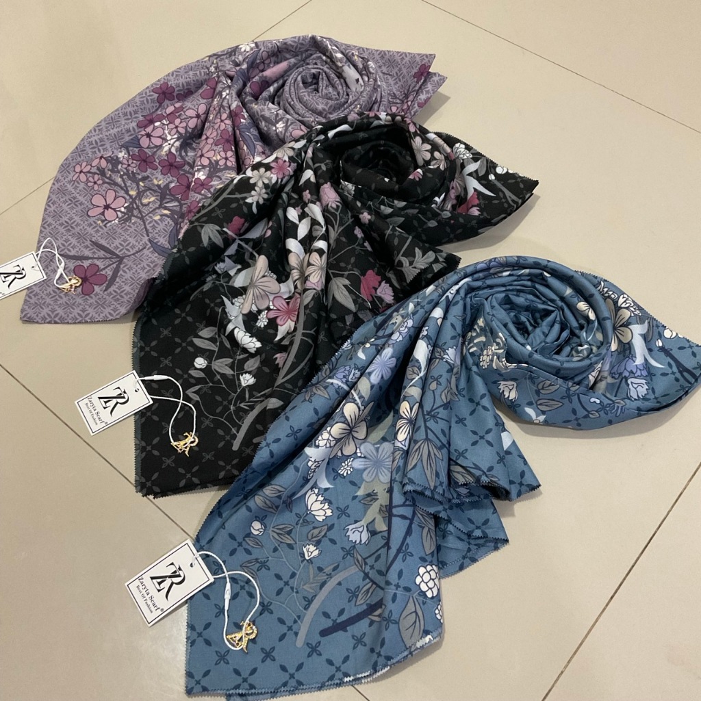 Helen_shop86 Jilbab Segi Empat Jumbo  Hijab Syari  Kerudung Syar'i Motif Azara Terbaru