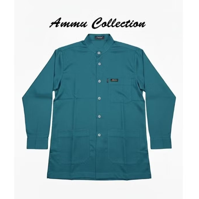 Baju Koko Ammu Collection | Koko Santri Kantong 2 Di Bawah