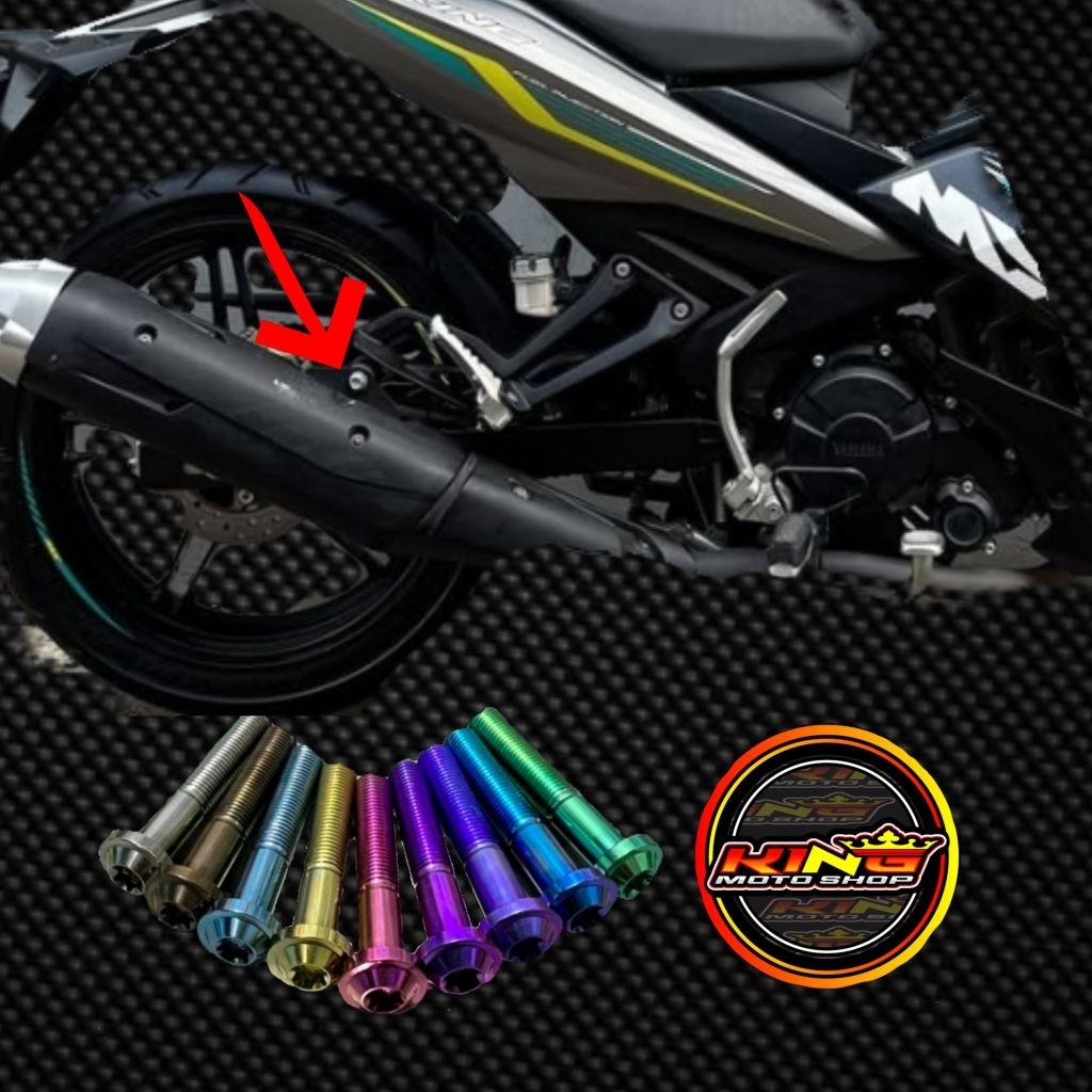 baut breket knalpot mx king titanium