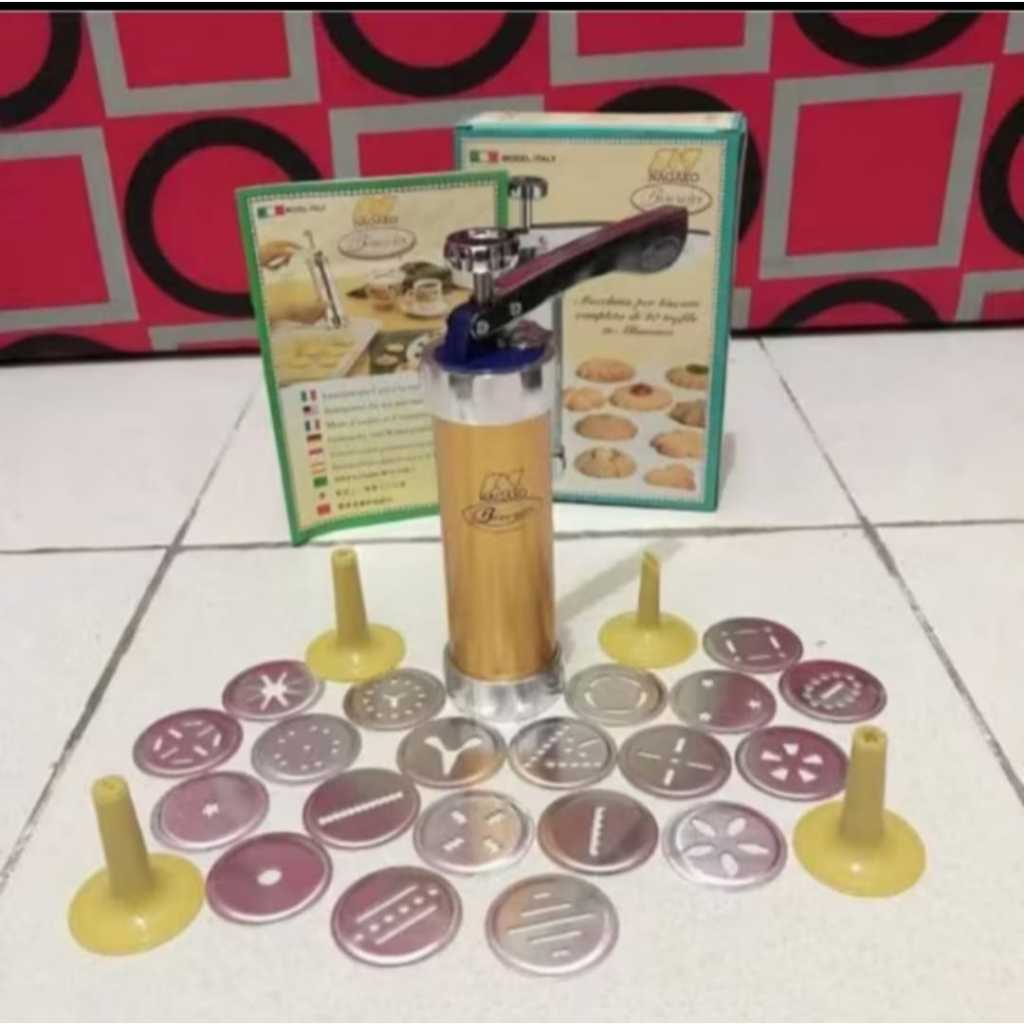 cetakan kue kering akar kelapa semprit gold kuningan 20pcs / cetakan kue semprit akar kelapa nagako 