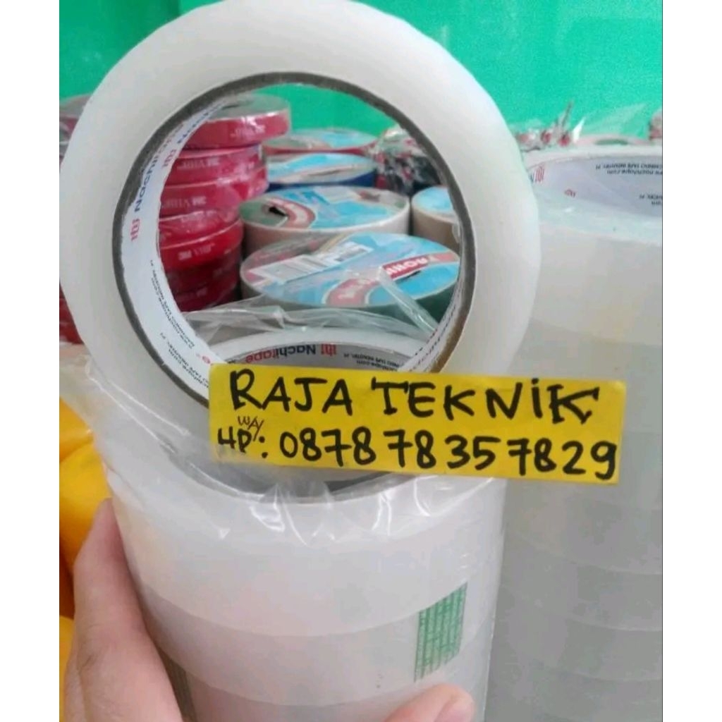 Lakban bening nachi tape 1" isinya tebal banyak KUALITAS BAGUS Lakban bening nachi tape 1" x 100yard